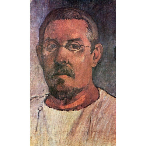 Self Portrait Final White Modern Wood Framed Art Print by Gauguin, Paul