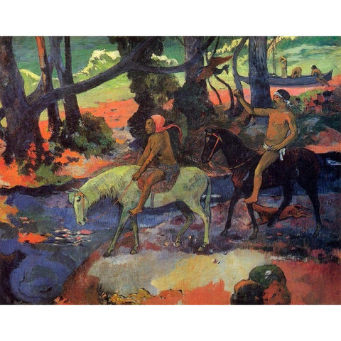 The Ford Gold Ornate Wood Framed Art Print with Double Matting by Gauguin, Paul