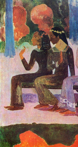 We Shall Not Go To Market Detail 2 White Modern Wood Framed Art Print with Double Matting by Gauguin, Paul