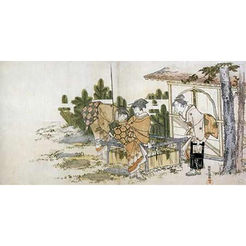 Three Ladies By A Well 1795 White Modern Wood Framed Art Print by Hokusai