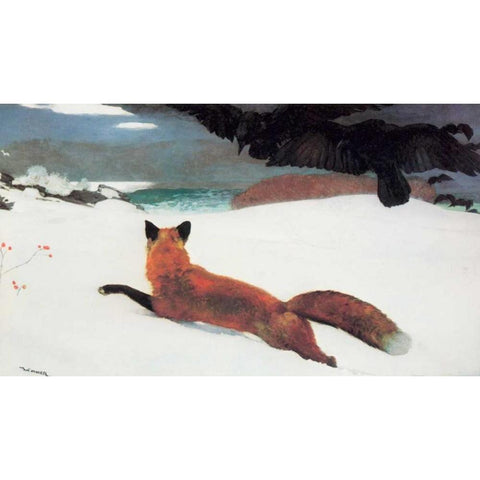 Fox Hunt Black Modern Wood Framed Art Print with Double Matting by Homer, Winslow