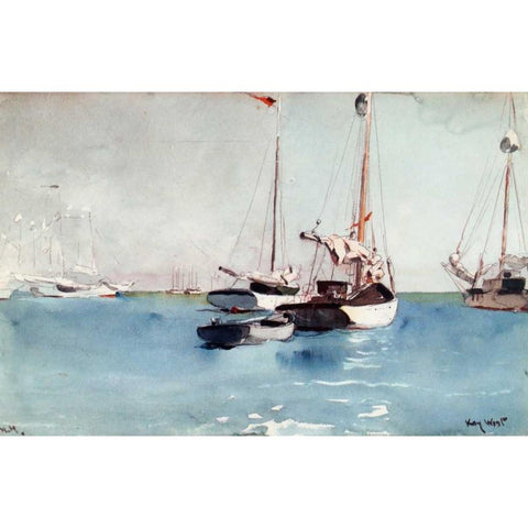 Key West Black Modern Wood Framed Art Print by Homer, Winslow