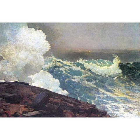 Northeaster White Modern Wood Framed Art Print by Homer, Winslow