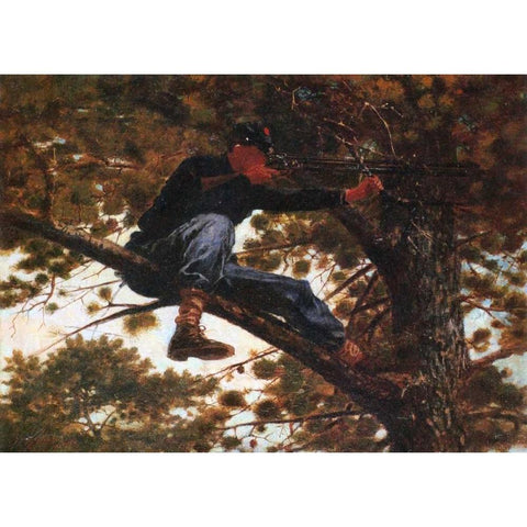 Sharpshooter Black Modern Wood Framed Art Print by Homer, Winslow