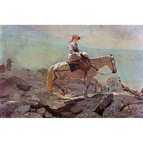 The Bridle Path White Mountains Black Modern Wood Framed Art Print with Double Matting by Homer, Winslow