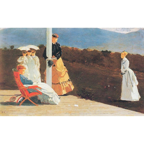 The Croquet Match Black Modern Wood Framed Art Print with Double Matting by Homer, Winslow