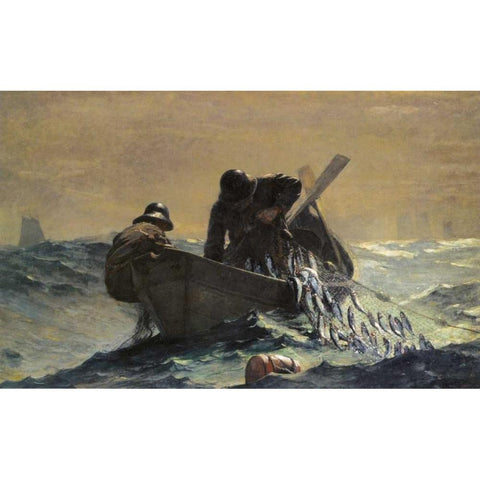 The Herring Net Black Modern Wood Framed Art Print by Homer, Winslow