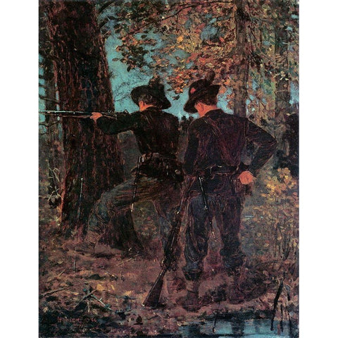 The Sharpshooters White Modern Wood Framed Art Print by Homer, Winslow