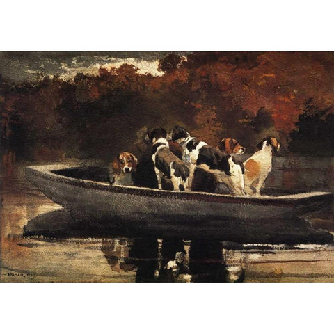 Waiting For The Start White Modern Wood Framed Art Print by Homer, Winslow