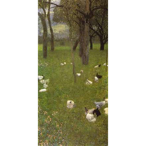 After The Rain 1899 Gold Ornate Wood Framed Art Print with Double Matting by Klimt, Gustav