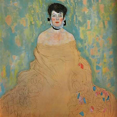 Amalie Zuckerkandl 1918 White Modern Wood Framed Art Print by Klimt, Gustav