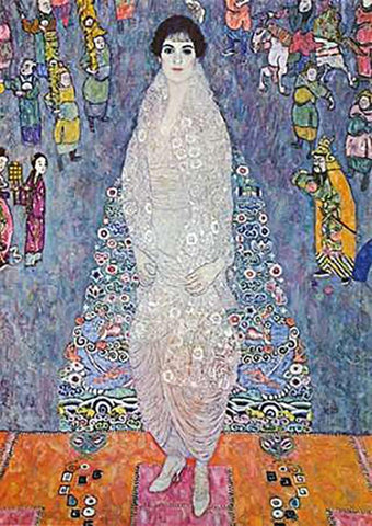 Baroness Ellizabeth Bachofen-Echt 1914 White Modern Wood Framed Art Print with Double Matting by Klimt, Gustav