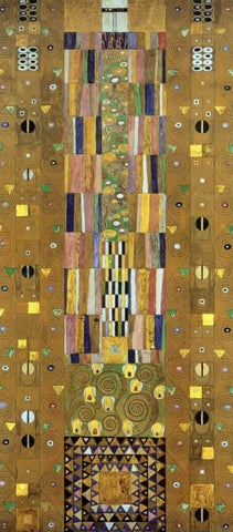 Cartoon For The Stoclet Frieze White Modern Wood Framed Art Print with Double Matting by Klimt, Gustav