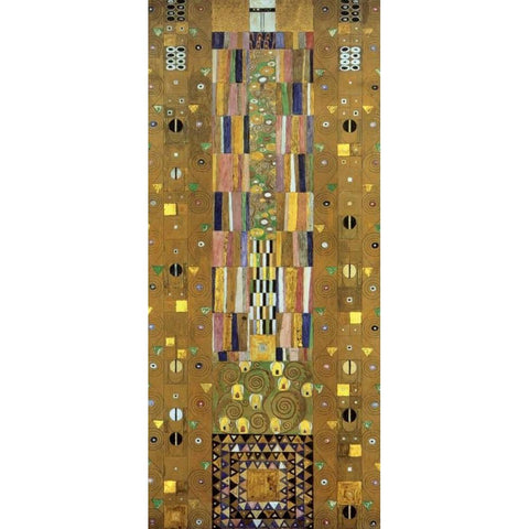 Cartoon For The Stoclet Frieze Gold Ornate Wood Framed Art Print with Double Matting by Klimt, Gustav