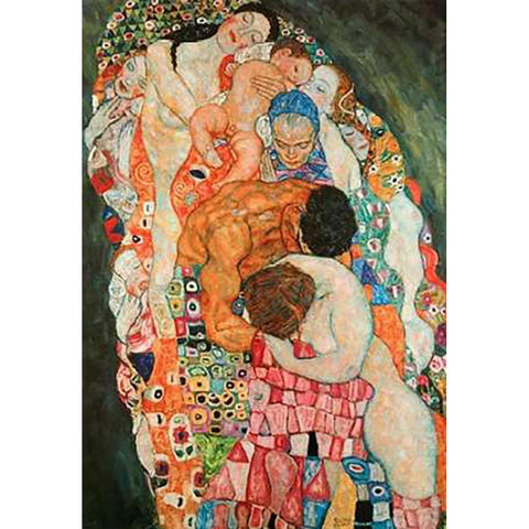 Death And Life 2 White Modern Wood Framed Art Print by Klimt, Gustav