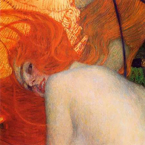 Goldfish (detail) 1902 Black Modern Wood Framed Art Print with Double Matting by Klimt, Gustav