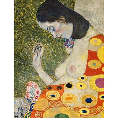 Hope II (detail) 1908 Gold Ornate Wood Framed Art Print with Double Matting by Klimt, Gustav