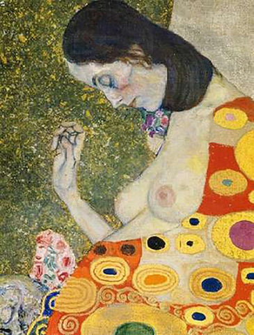 Hope II (detail) 1908 Black Ornate Wood Framed Art Print with Double Matting by Klimt, Gustav