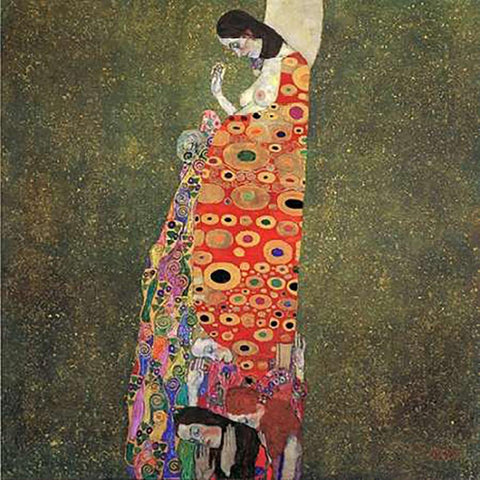 Hope II 1908 Black Modern Wood Framed Art Print with Double Matting by Klimt, Gustav