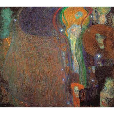 Irrlichter 1903 Gold Ornate Wood Framed Art Print with Double Matting by Klimt, Gustav