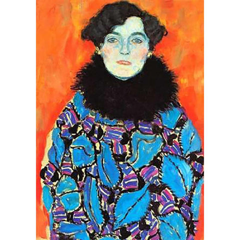 Johanna Staude 1918 Black Modern Wood Framed Art Print with Double Matting by Klimt, Gustav