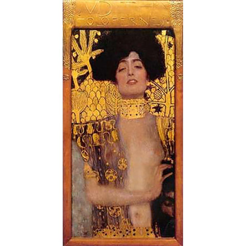 Judith (2) Gold Ornate Wood Framed Art Print with Double Matting by Klimt, Gustav