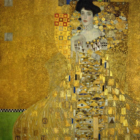 Portrait Of Adele Bloch Bauer I 1907 Gold Ornate Wood Framed Art Print with Double Matting by Klimt, Gustav