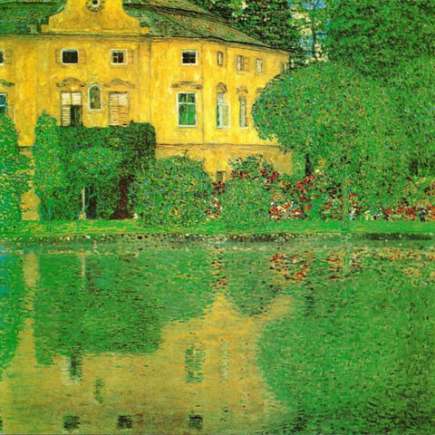 Schloss Kammer On Attersee - 2 White Modern Wood Framed Art Print with Double Matting by Klimt, Gustav