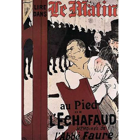 At The Foot Of The Scaffold Gold Ornate Wood Framed Art Print with Double Matting by Toulouse-Lautrec, Henri