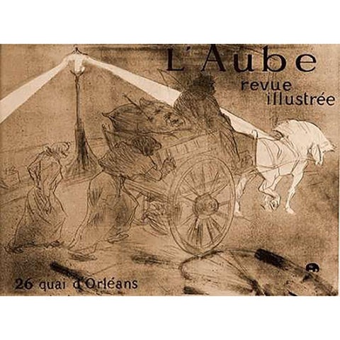 Dawn Gold Ornate Wood Framed Art Print with Double Matting by Toulouse-Lautrec, Henri