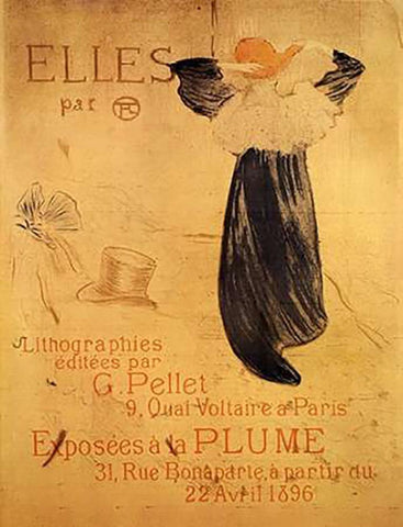 Elles White Modern Wood Framed Art Print with Double Matting by Toulouse-Lautrec, Henri