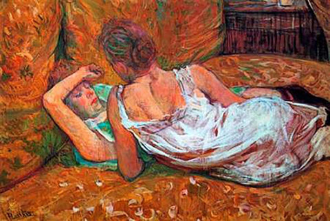 Friends-Abandon Black Ornate Wood Framed Art Print with Double Matting by Toulouse-Lautrec, Henri