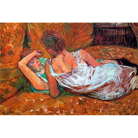 Friends-Abandon Black Modern Wood Framed Art Print with Double Matting by Toulouse-Lautrec, Henri
