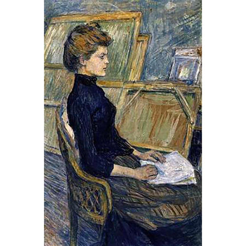 Helene Vary Black Modern Wood Framed Art Print by Toulouse-Lautrec, Henri