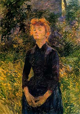 In Batignolles Black Ornate Wood Framed Art Print with Double Matting by Toulouse-Lautrec, Henri