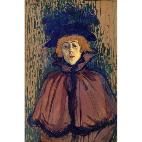 Jane Avril 1 Black Modern Wood Framed Art Print with Double Matting by Toulouse-Lautrec, Henri
