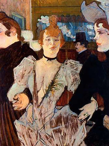 La Goulue Entering The Moulin Rouge White Modern Wood Framed Art Print with Double Matting by Toulouse-Lautrec, Henri