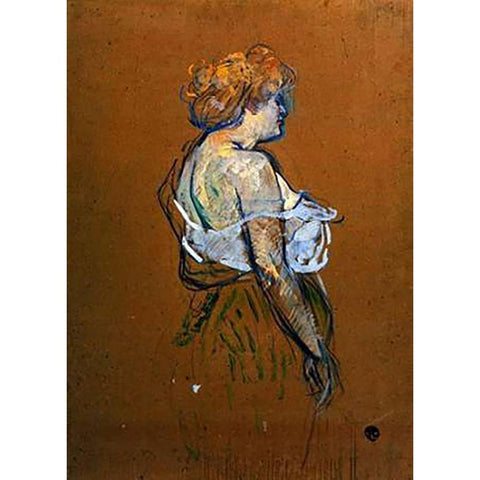 Lucie Bellanger Black Modern Wood Framed Art Print with Double Matting by Toulouse-Lautrec, Henri