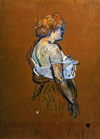 Lucie Bellanger Black Ornate Wood Framed Art Print with Double Matting by Toulouse-Lautrec, Henri