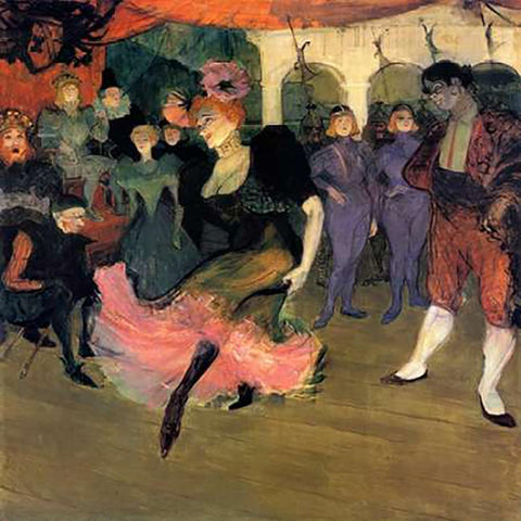 Marcelle Lender Doing The Bolero In Chilperic White Modern Wood Framed Art Print with Double Matting by Toulouse-Lautrec, Henri