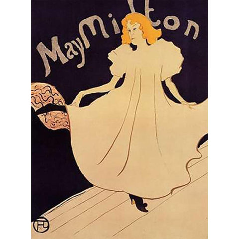 May Milton White Modern Wood Framed Art Print by Toulouse-Lautrec, Henri