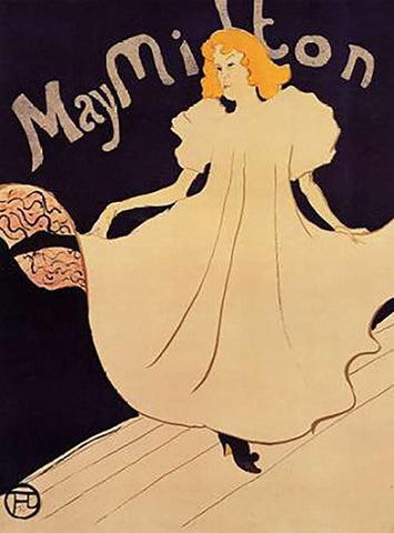 May Milton White Modern Wood Framed Art Print with Double Matting by Toulouse-Lautrec, Henri