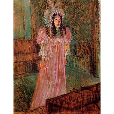 Miss May Belfort 2 White Modern Wood Framed Art Print by Toulouse-Lautrec, Henri