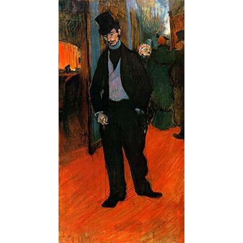 Portrait Of Gabriel Tapie De Celeyran White Modern Wood Framed Art Print by Toulouse-Lautrec, Henri