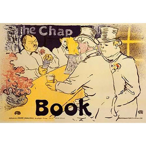 The Chap Book Gold Ornate Wood Framed Art Print with Double Matting by Toulouse-Lautrec, Henri