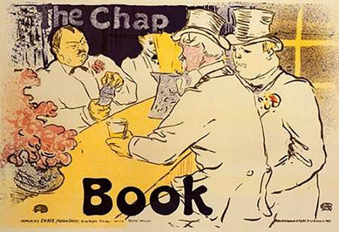 The Chap Book Black Ornate Wood Framed Art Print with Double Matting by Toulouse-Lautrec, Henri