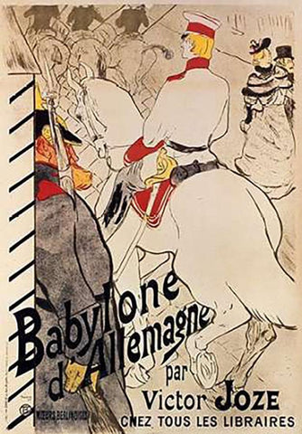 The German Babylon Black Ornate Wood Framed Art Print with Double Matting by Toulouse-Lautrec, Henri