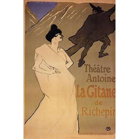 The Gypsy Black Modern Wood Framed Art Print by Toulouse-Lautrec, Henri