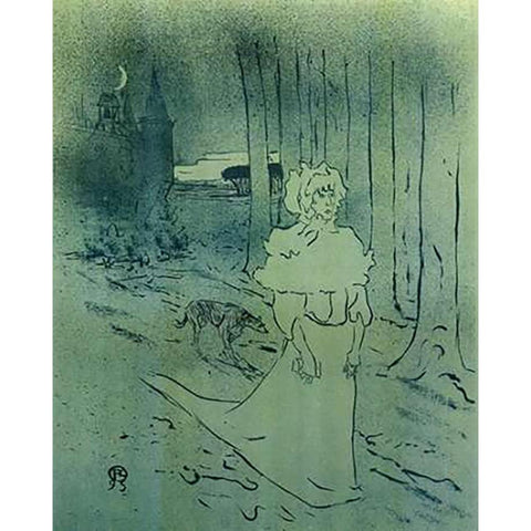 The Mistress Gold Ornate Wood Framed Art Print with Double Matting by Toulouse-Lautrec, Henri