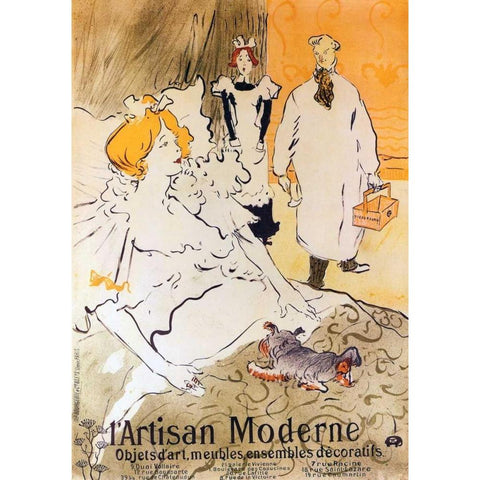 The Modern Craftsman Gold Ornate Wood Framed Art Print with Double Matting by Toulouse-Lautrec, Henri